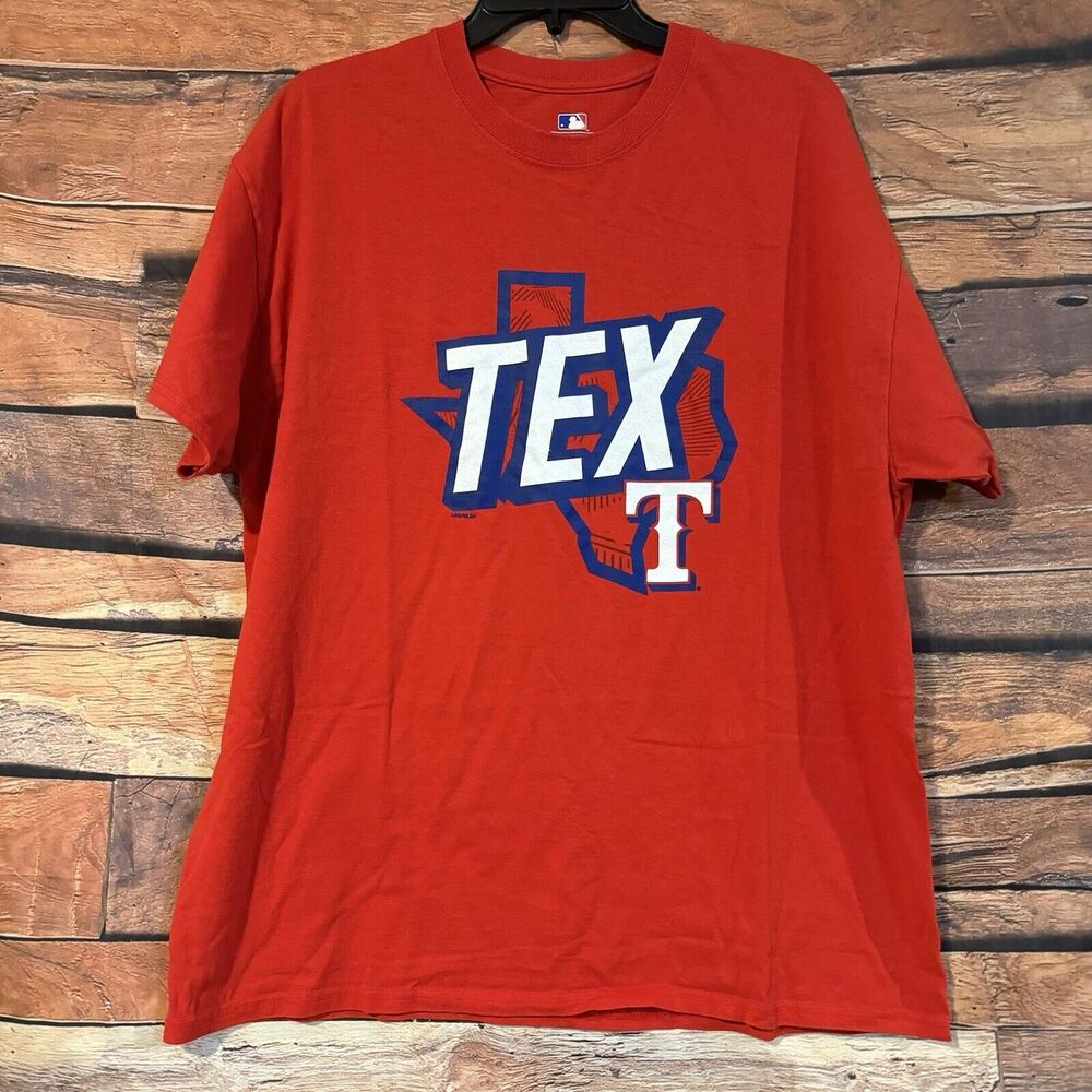 Texas Rangers "TEX T" Logo MLB XL T-Shirt Men's Red Blue State Graphic Tee